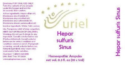 Product Label (Hepar Sulfuris Sinus Ampule)